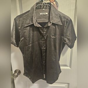 Women Vintage Ben Sherman Tonic Metallic Shirt Punk Mod Skinhead Oi! England M